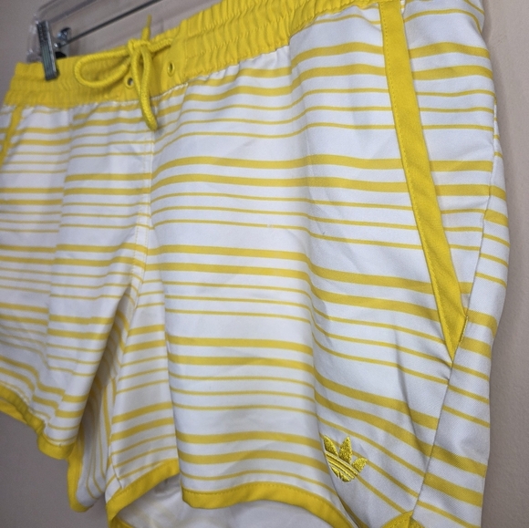 Adidas Women's White and Yellow Striped Athletic Shorts NWOT. - Picture 3 of 11